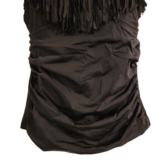Swimsuits for All 12 Black Fringe‎ Tankini Bandeau Beach Swim Vacation Summer - Picture 6 of 9